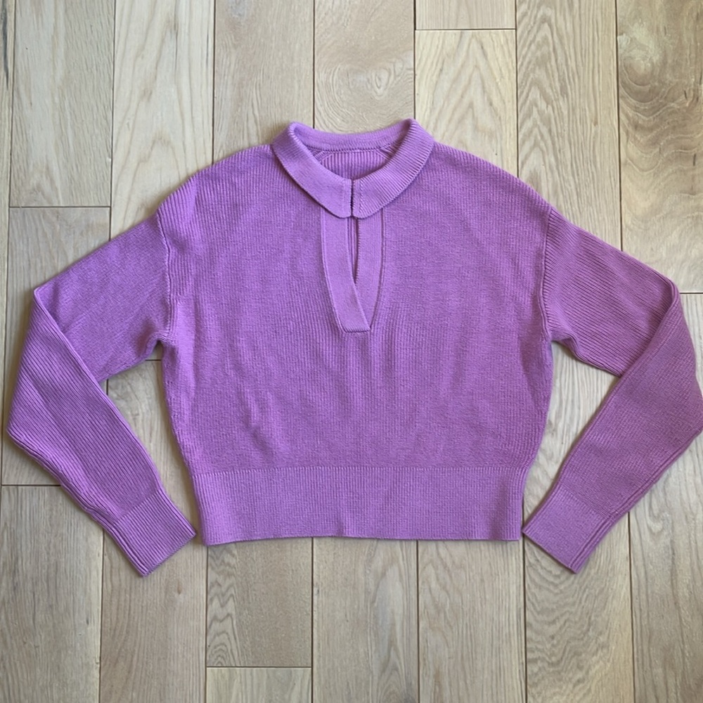 lulu lemon collared merino wool-blend sweater